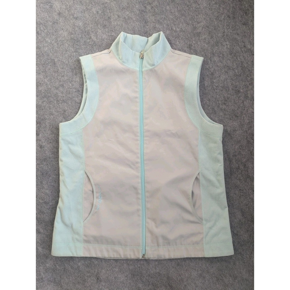 Liz Golf by Liz Claiborne Soft Vest Women's M Aqua And Gray Vest Performance